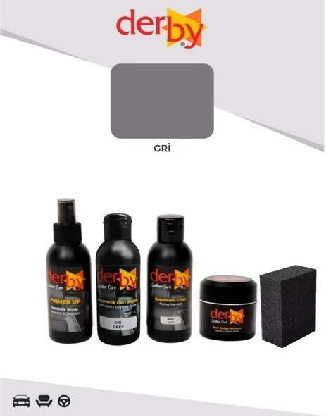 Derby Deri Direksiyon, Deri Döşeme Boyası 5 li Set Standart Renkler - 9