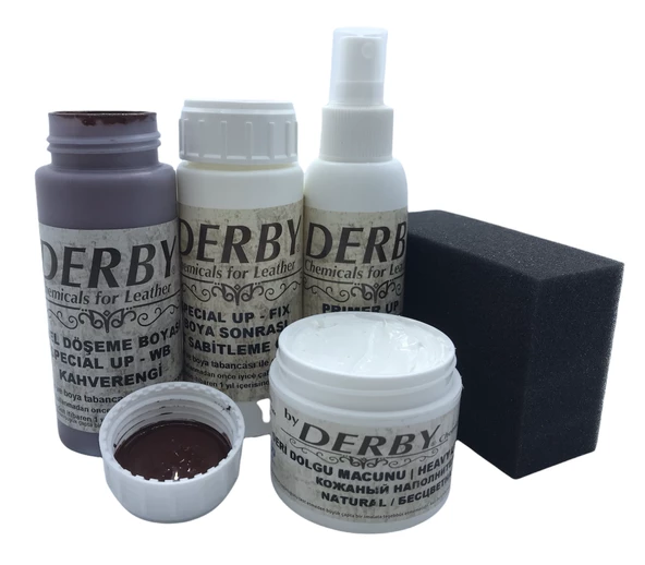 Derby Deri Direksiyon, Deri Döşeme Boyası 5 li Set Standart Renkler - 3