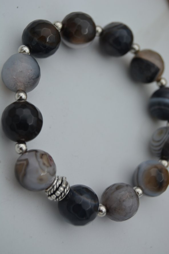 STONEAGE JEWELLERY Dantelli Akik Unisex Spor Doğal Taş Bileklik - 3