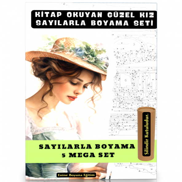 Sayılarla Boyama Tablo Seti (Kitap Okuyan Güzel Kız)