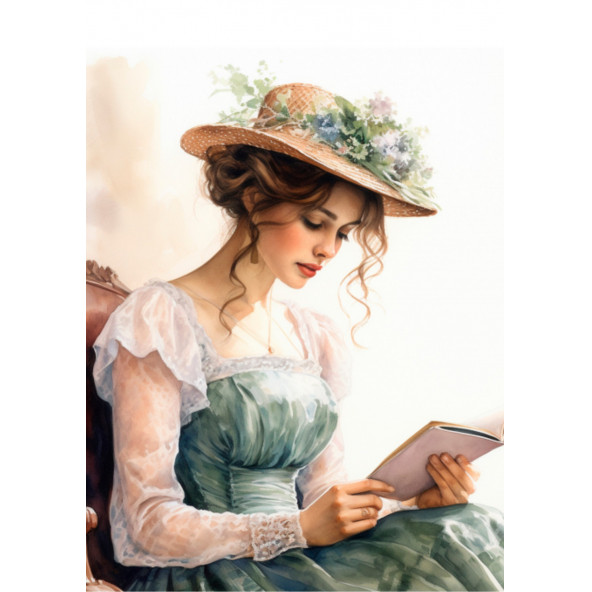 Sayılarla Boyama Tablo Seti (Kitap Okuyan Güzel Kız) - 4