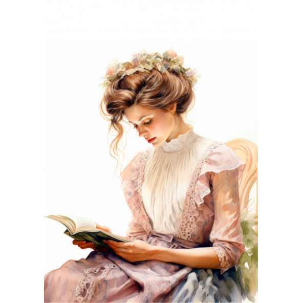 Sayılarla Boyama Tablo Seti (Kitap Okuyan Güzel Kız) - 6