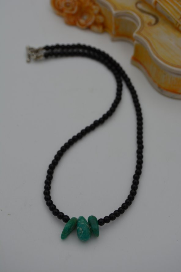 STONEAGE AMAZONİT VE ONİKS TAŞLI ŞİFA KOLYESİ - 3