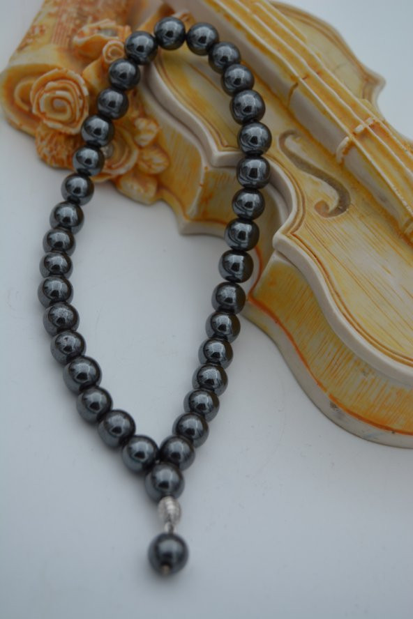 STONEAGE JEWELLERY Mini Tespih Tesbih Hematit Doğal Taşlı