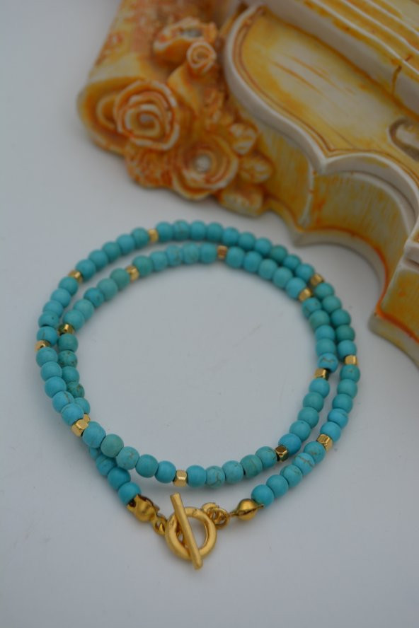 STONEAGE FİRUZE TAŞLI BİLEKLİK VEYA KISA KOLYE - Resim 4