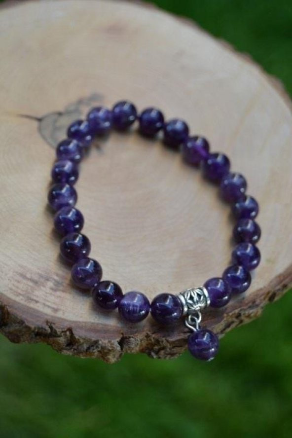 STONEAGE JEWELLERY Ametist Doğal Taş Bayan Bileklik