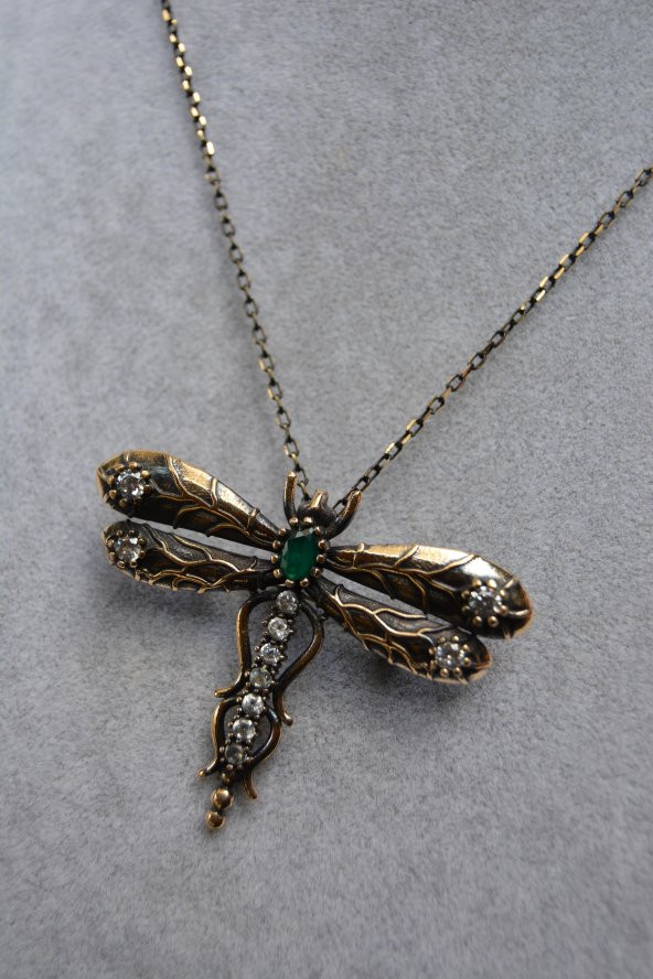 STONEAGE Yusufçuk Hem Kolye Hem Bayan Broş - Resim 3