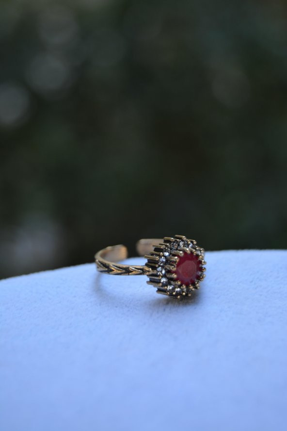 STONEAGE Yakut Taşlı Ayarlanabilir Kadın Yüzük - 2