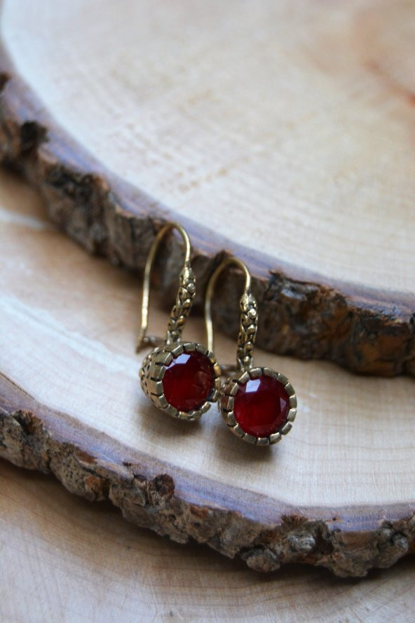 STONEAGE Yakut Taşlı Otantik Bayan Küpe - 3