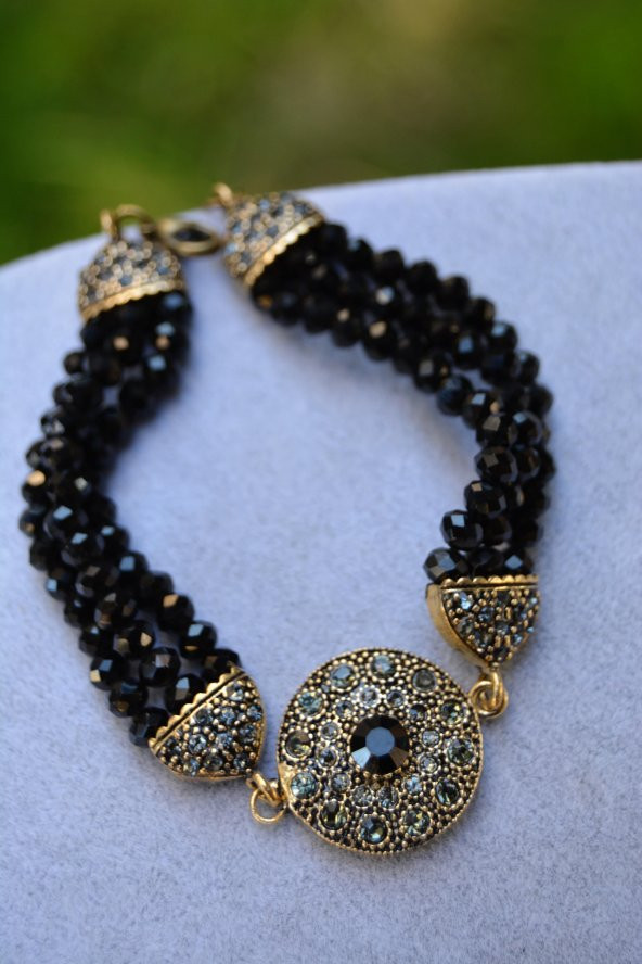 STONEAGE Siyah Otantik Bayan Bileklik - Resim 2