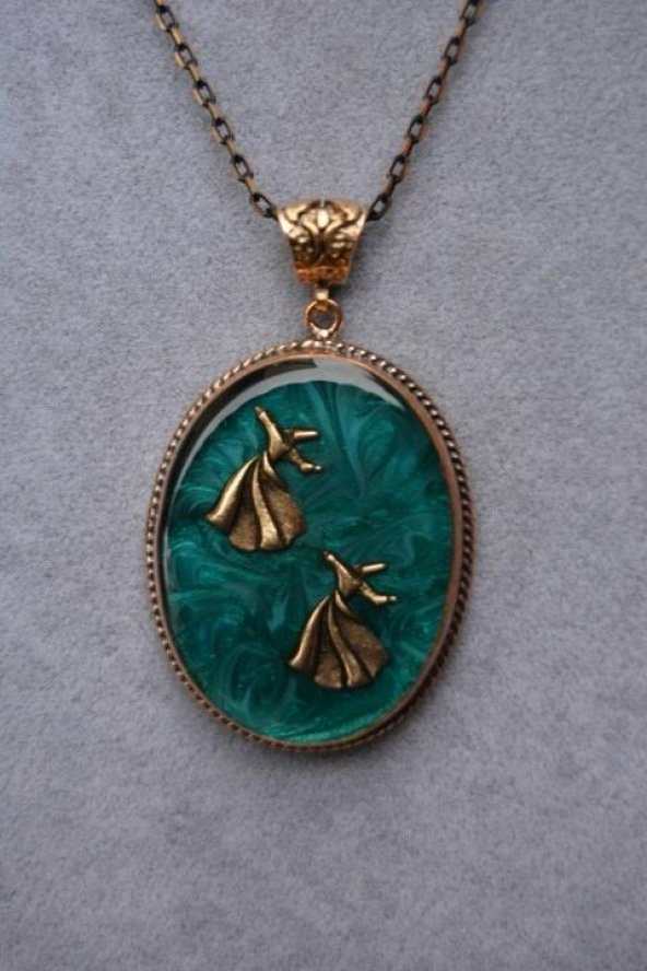 STONEAGE Çift Semazen Otantik Bayan Kolye - 4