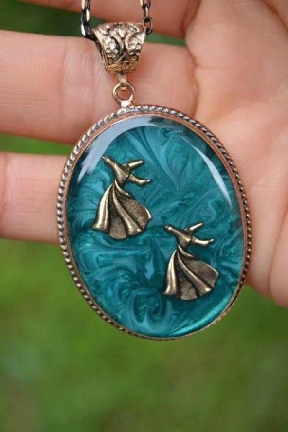 STONEAGE Çift Semazen Otantik Bayan Kolye - 5