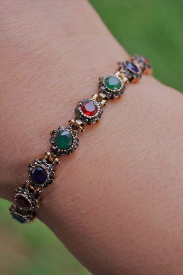 STONEAGE Black Diamond Safir Yakut Zümrüt Bileklik - 4