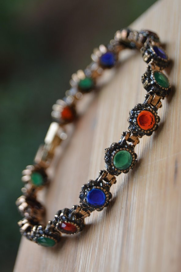 STONEAGE Black Diamond Safir Yakut Zümrüt Bileklik - 5