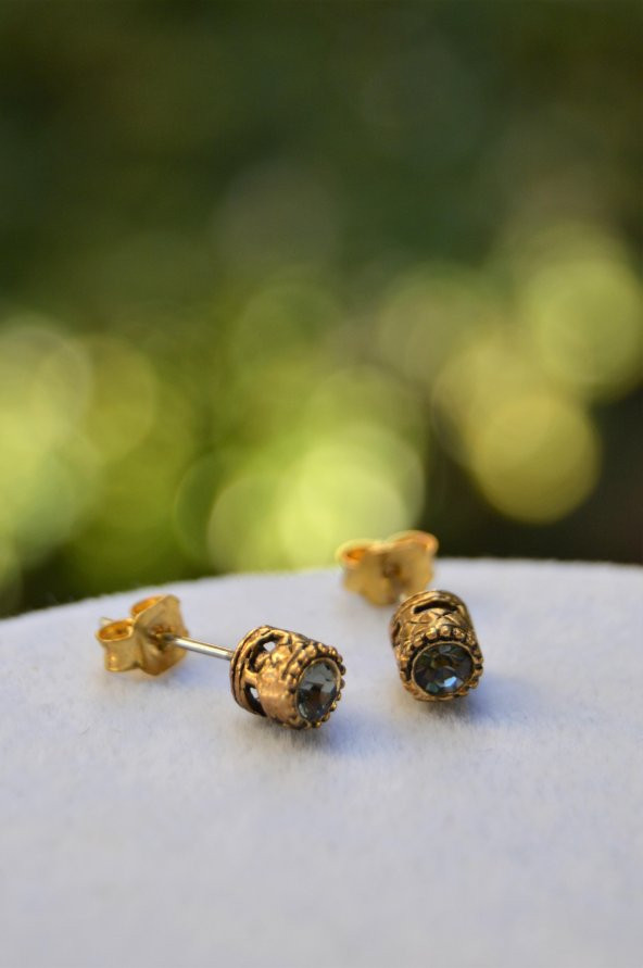 STONEAGE Zarif Tek Taş Bayan Küpe Zirkon Taşlı - Resim 2