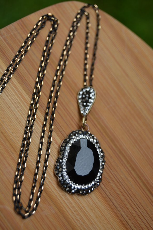 STONEAGE El Yapımı Siyah Taşlı Bayan Kolye ürün görseli