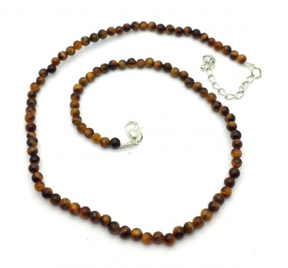 STONEAGE Kaplan Gözü Doğal Taş Bay Bayan Kolye - Resim 2