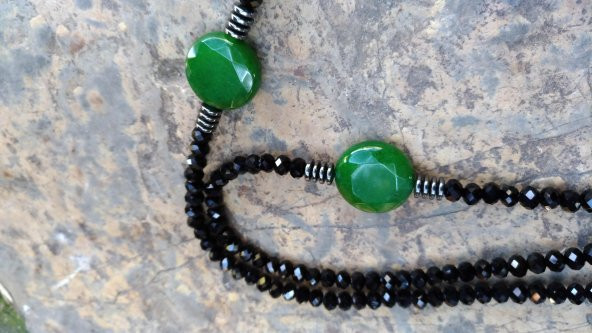 STONEAGE JEWELLERY Özel Tasarım Yeşim Doğal Taş Bayan Kolye - Resim 2