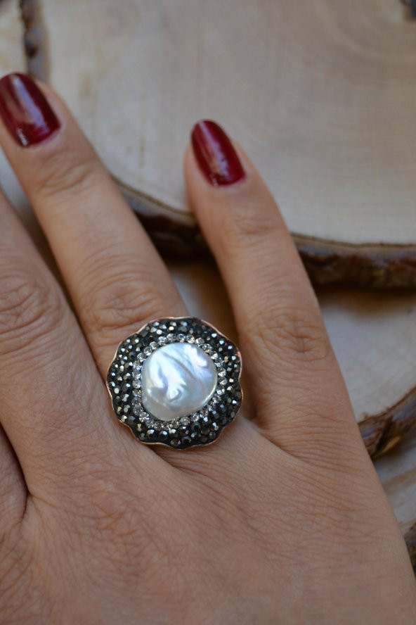 STONEAGE Sakız İncisi El Yapımı Ayarlanabilir Kadın Yüzük ürün görseli