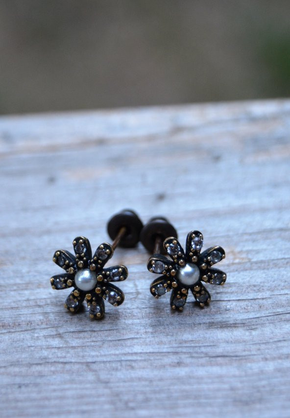 STONEAGE Zirkon Taşlı İncili Otantik Bayan Küpe ürün görseli