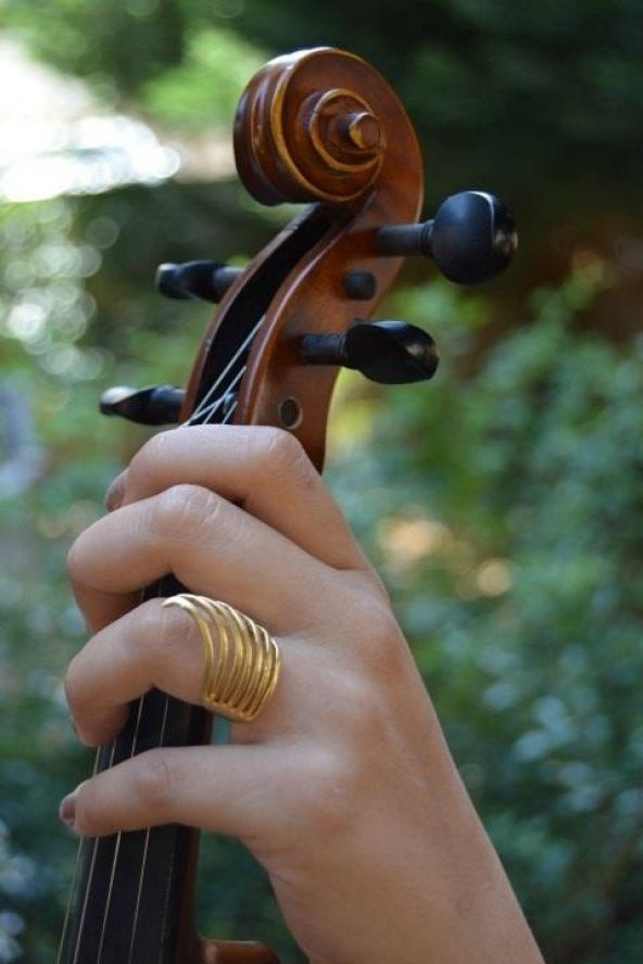 STONEAGE Melek Kanat Altın Kaplama Bayan Yüzük - Resim 5