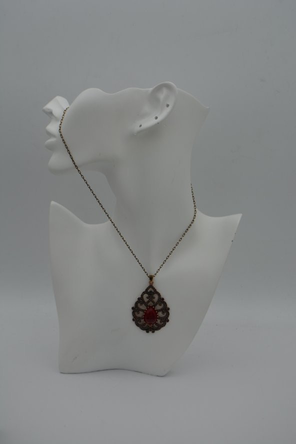 STONEAGE YAKUT TAŞLI SARAY KOLYESİ