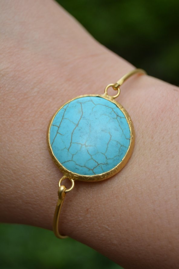 STONEAGE Turkuaz Taşlı Altın Kaplama Bileklik ürün görseli