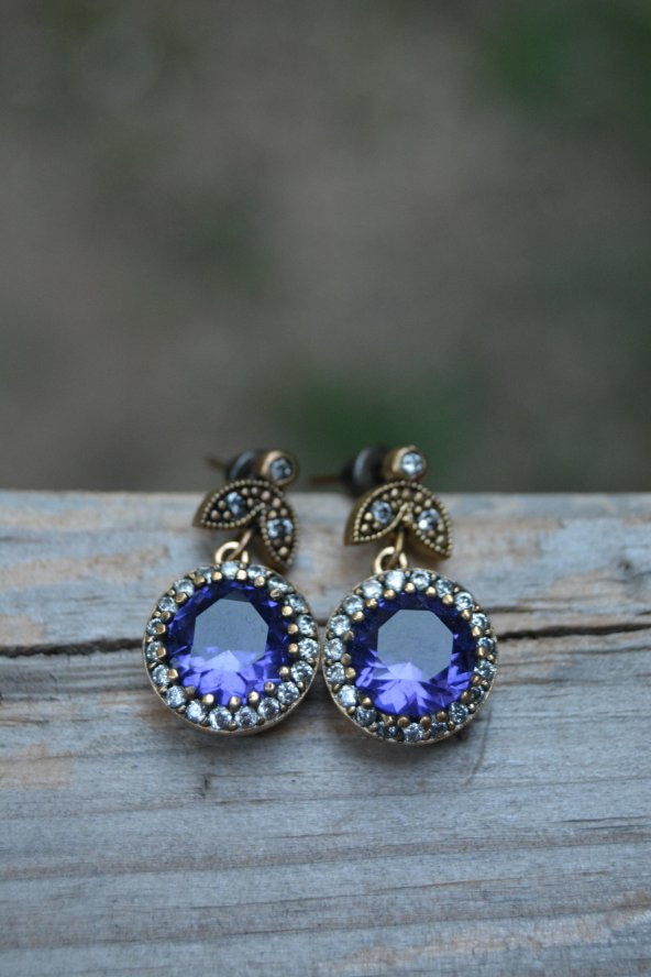 STONEAGE Safir ve Zirkon Taşlı Otantik Küpe ürün görseli