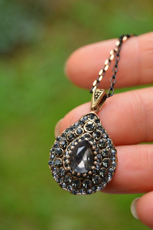 STONEAGE Zirkon Taşlı Otantik Bayan Kolye Küpe Seti - Resim 5