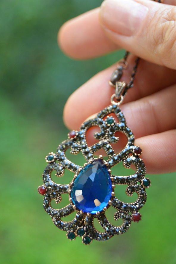 STONEAGE JEWELLERY Safir Taşlı Otantik Bayan Kolye ürün görseli