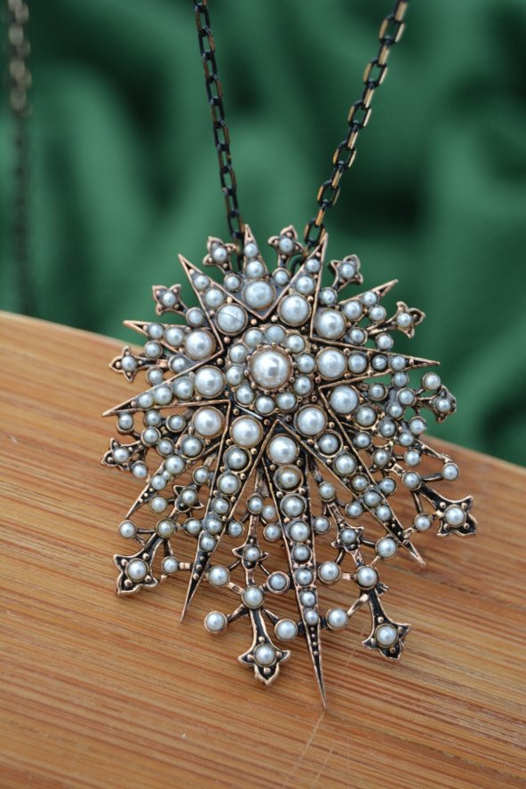 STONEAGE İncili Tasarım Hem Broş Hem Kolye - 2