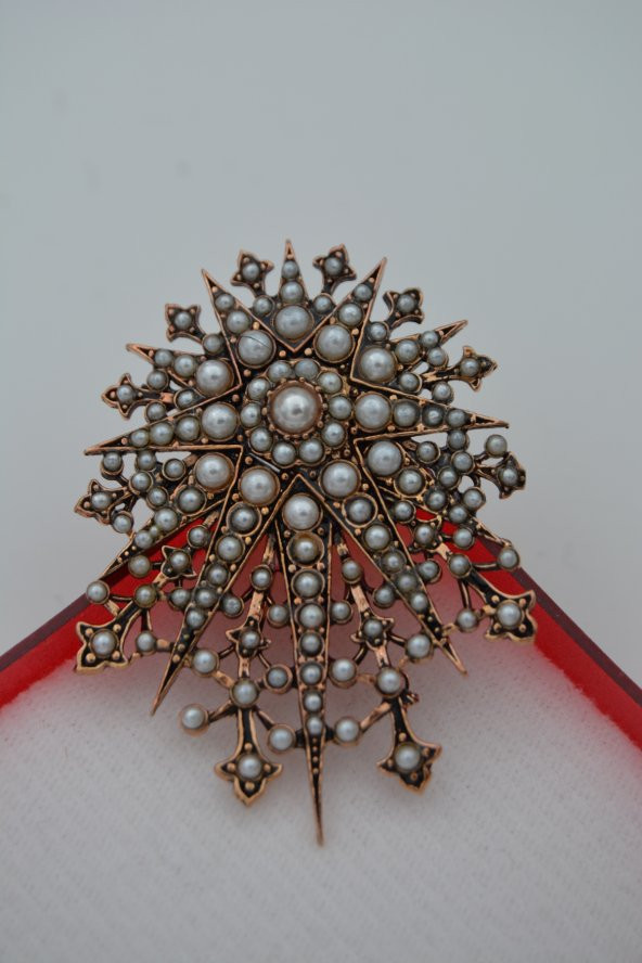 STONEAGE İncili Tasarım Hem Broş Hem Kolye - 4