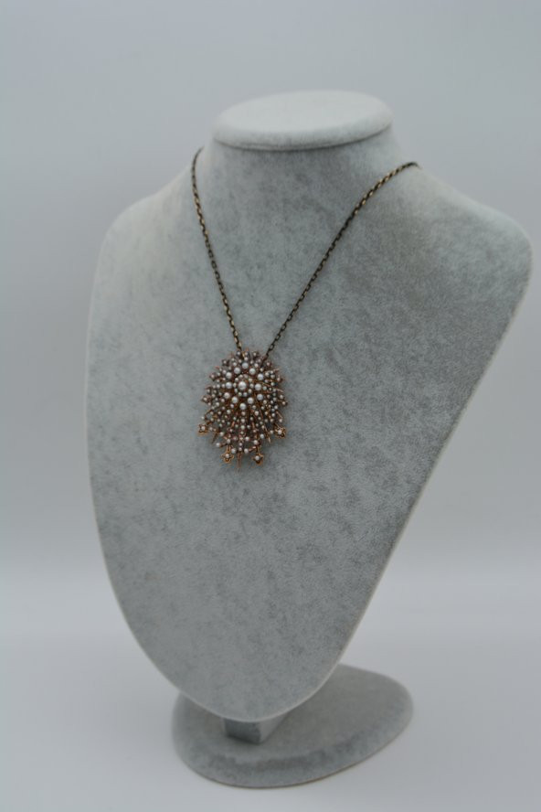 STONEAGE İncili Tasarım Hem Broş Hem Kolye - 5