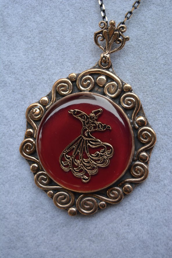 STONEAGE Semazen Bordo Bayan Kolye Zincir Hediyeli - Resim 7