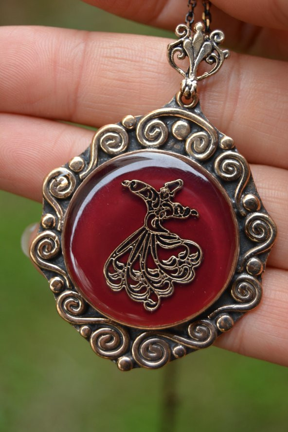 STONEAGE Semazen Bordo Bayan Kolye Zincir Hediyeli ürün görseli