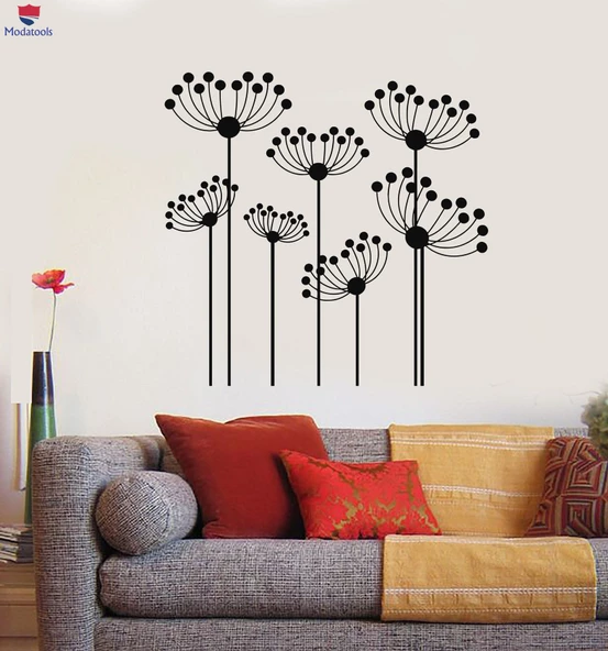 Oturma Odası, Yatak Odası Duvar Sticker Flowerbed Soyut Çiçekler Bahçe Çıkartmaları Benzersiz Hediyelik - 1