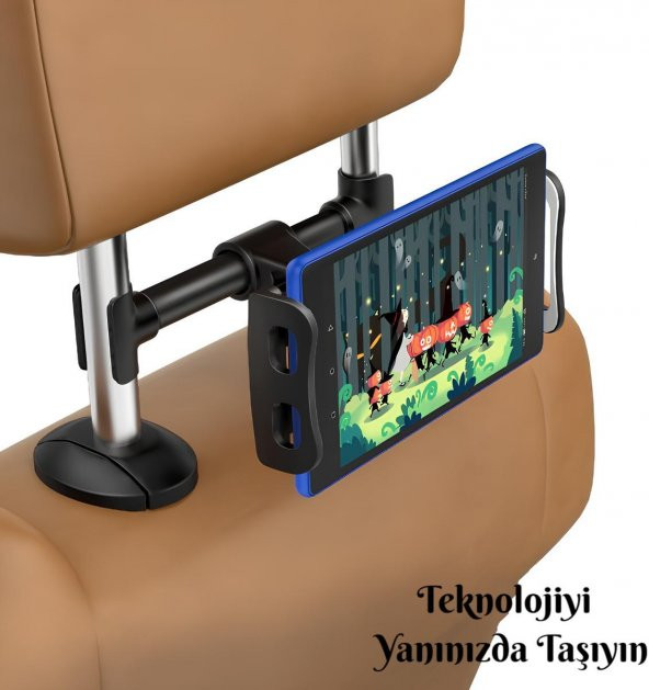 Cosmostech Araç Içi Koltuk Arkası 360° Ayarlanabilir° Tablet Telefon Tutucu Stand - 8