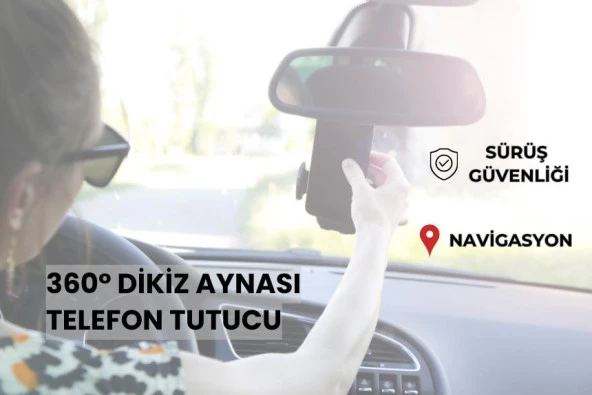 Cosmostech Araç Dikiz Aynası Telefon Tutucu Standı 360° Derece Ayarlanabilir, Masaüstü, Koltuk Arkası Telefon Tutacağı Car Holder - 4
