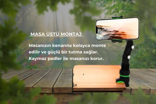 Cosmostech Araç Dikiz Aynası Telefon Tutucu Standı 360° Derece Ayarlanabilir, Masaüstü, Koltuk Arkası Telefon Tutacağı Car Holder - 6