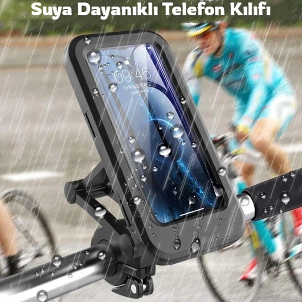 Cosmostech Motosiklet Bisiklet Su Geçirmez 360° Ayarlanabilir Telefon Tutucu Navigasyon Stand - 3