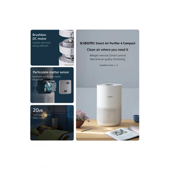 Xiaomi Smart Air Purifier 4 Compact Akıllı Hava Temizleyici - 6