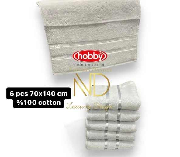 Hobby Dolce Açık Mavi 70x140 6'lı Havlu Seti