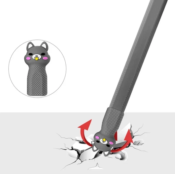 Apple Pencil 2. Nesil Uyumlu Koruyucu Silikon Kılıf Kaydırmaz Sevimli Kedi Figürlü - 9