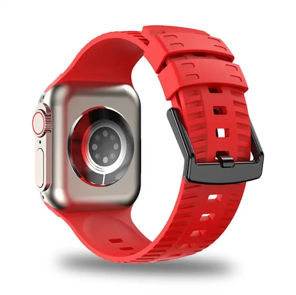 Apple Watch Seri 8 7 6 5 4 3 2 Se Ultra 42MM / 44MM / 45MM / 49MM Uyumlu Spor Silikon Kordon - 6