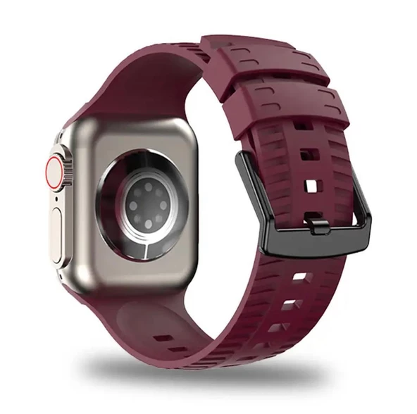 Apple Watch Seri 8 7 6 5 4 3 2 Se Ultra 42MM / 44MM / 45MM / 49MM Uyumlu Spor Silikon Kordon - 7