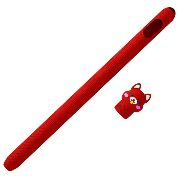 Apple Pencil 2. Nesil Uyumlu Koruyucu Silikon Kılıf Kaydırmaz Sevimli Kedi Figürlü - 11