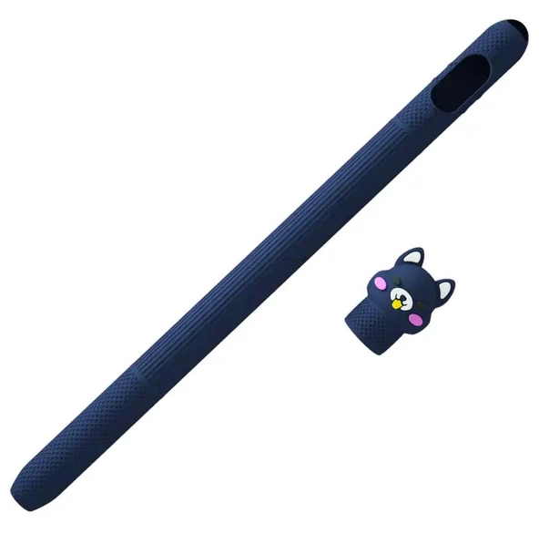 Apple Pencil 2. Nesil Uyumlu Koruyucu Silikon Kılıf Kaydırmaz Sevimli Kedi Figürlü - 5