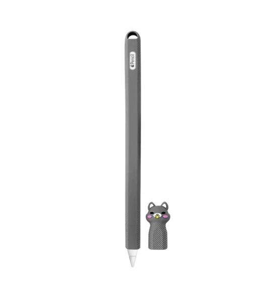 Apple Pencil 2. Nesil Uyumlu Koruyucu Silikon Kılıf Kaydırmaz Sevimli Kedi Figürlü - 7