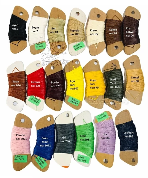 SRTfootcare Deri El Dikişi İçin Mumlu İplik 0,8 Mm 500mt (Leathercraft, Deri Hobi) - 3