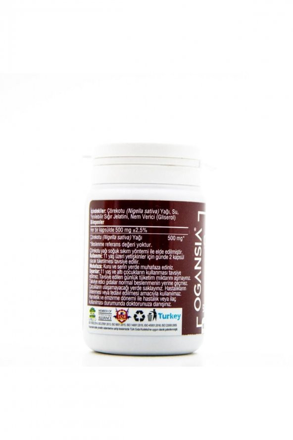 Ogansia Çörekotu Yağı Içeren Takviye Edici Gıda 60 Kapsül 500mg - 3